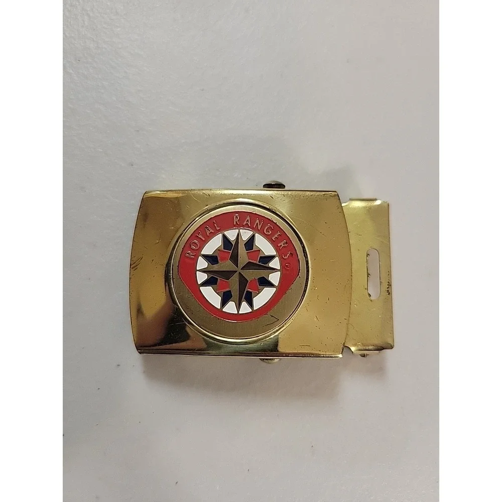 Royal‎ Rangers Belt Buckle Goldtone Vtg Metal
